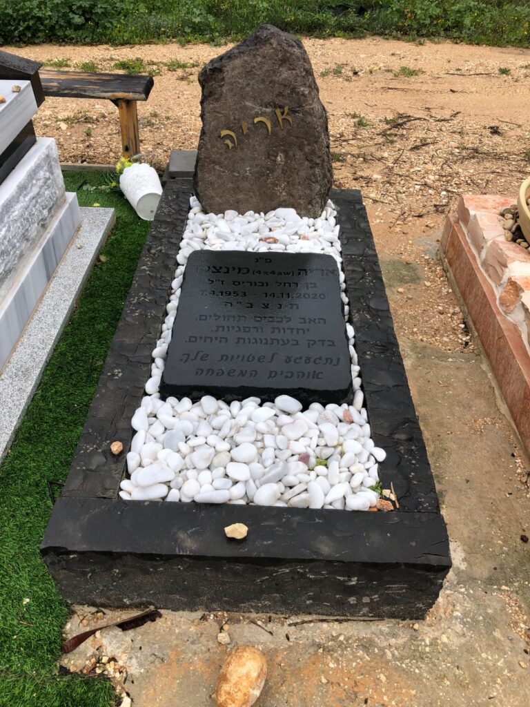 מצבה סטנדרט מגרניט שחור בירושלים, בעיצוב אלגנטי וקלאסי עם גימור איכותי ועמידות גבוהה לאורך זמן.